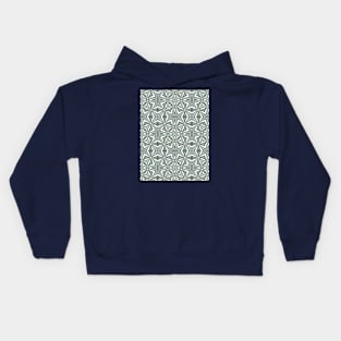 Delicate green and white pattern. Kids Hoodie